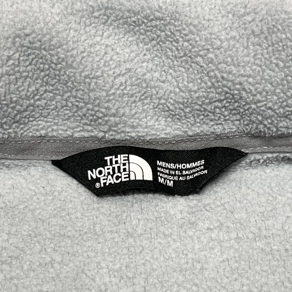 The North Face Jacket Mens Medium Gray Fleece Full Zip Colorblock Pockets Hiking